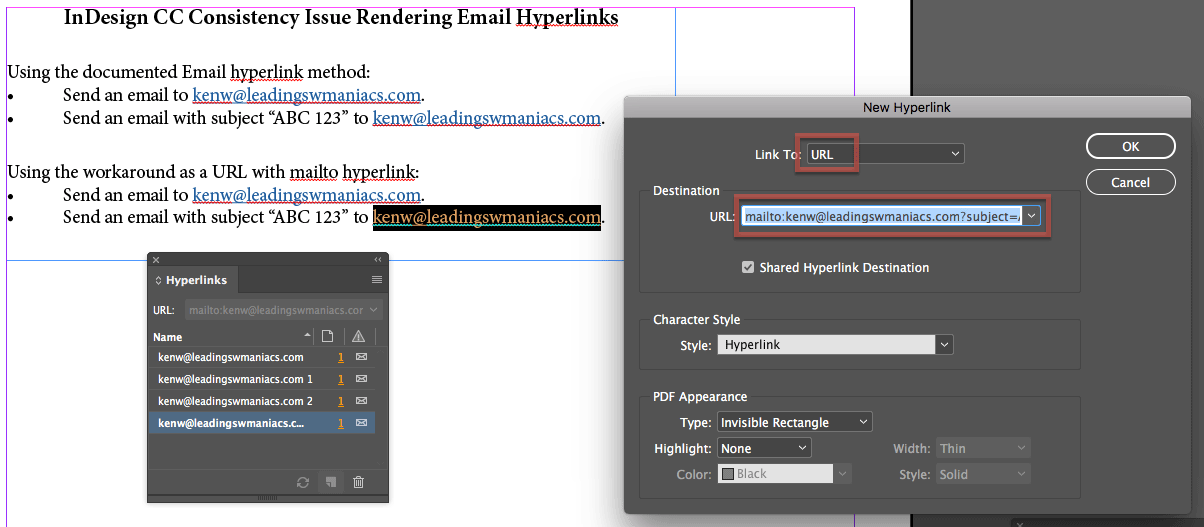 How to put hyperlink in pdf